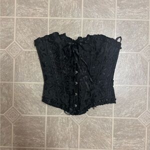 Black Lace-Up Corset